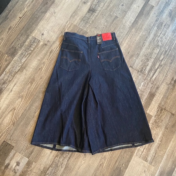 NEW LEVI'S Engineered Premium High Rise Loose Cropped Wide Leg Denim Jeans - Picture 9 of 16